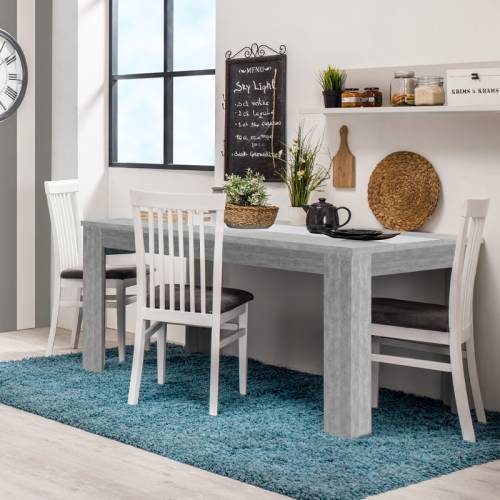 ΤΡΑΠΕΖΙ ΤΡΑΠΕΖΑΡΙΑΣ DOMUS 135 ΓΚΡΙ CONCRETE-ΛΕΥΚΟ 135*80.5*74.5