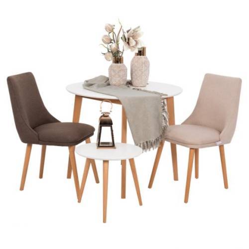 ΤΡΑΠΕΖΙ ΤΡΑΠΕΖΑΡΙΑΣ Fylliana ΜΑΧ S ΛΕΥΚΟ ΣΤΡΟΓΓΥΛΟ 90*75