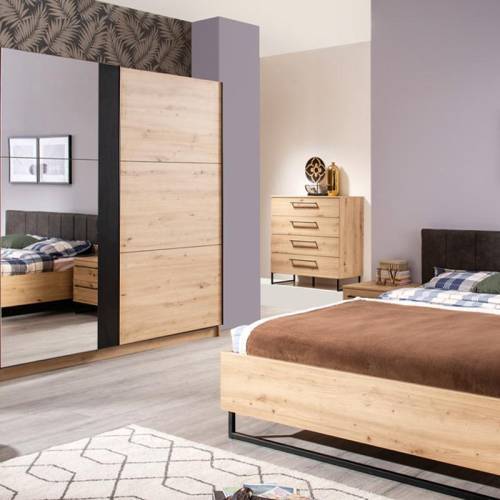 ΚΟΜΟΤΑ-ΣΥΡΤΑΡΙΕΡΑ SARDINIA 4F ARTISAN OAK / ΜΑΥΡΟ 91.5*42*93