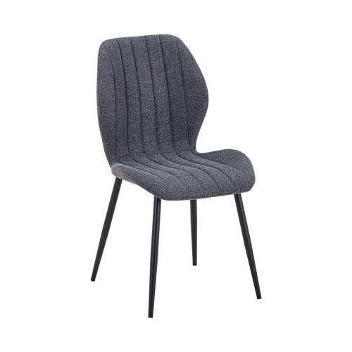 ΚΑΡΕΚΛΑ ΤΡΑΠΕΖΑΡΙΑΣ Fylliana FL089 ΓΚΡΙ ΥΦΑΣΜΑ ΜΕ ΜΑΥΡΑ ΜΕΤΑΛΛΙΚΑ ΠΟΔΙΑ 47x55x87εκ