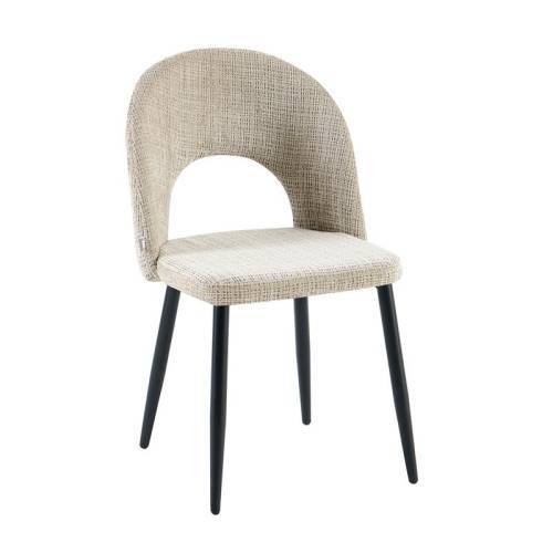 ΚΑΡΕΚΛΑ ΤΡΑΠΕΖΑΡΙΑΣ Fylliana FL2315 ΜΠΕΖ ΧΡΩΜΑ ΥΦΑΣΜΑΤΟΣ ΜΕ ΜΕΤΑΛΛΙΚΟ ΣΚΕΛΕΤΟ 57x49x84εκ