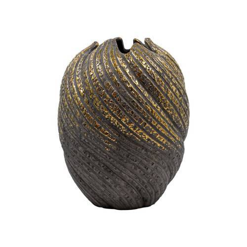 ΚΕΡΑΜΙΚΟ ΒΑΖΟ Fylliana FL3229 ΓΚΡΙ-ΧΡΥΣΟ ΧΡΩΜΑ 21x27εκ