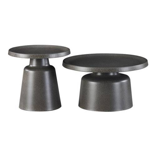 ΣΕΤ 2 ΤΡΑΠΕΖΑΚΙΑ ΣΑΛΟΝΙΟΥ Fylliana FL830 ΜΑΥΡΟ ΧΡΩΜΑ 50x47εκ & 70x39εκ