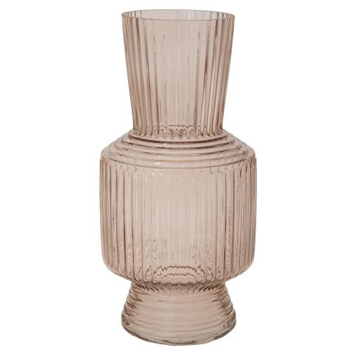 ΔΙΑΦΑΝΟ ΓΥΑΛΙΝΟ ΒΑΖΟ ΜΕ ΡΙΓΕΣ Φ15Χ30ΕΚ