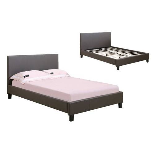 WILTON Κρεβάτι Διπλό, για Στρώμα 150x200cm, PU Σκούρο Καφέ Ε-00015642 Ε8055