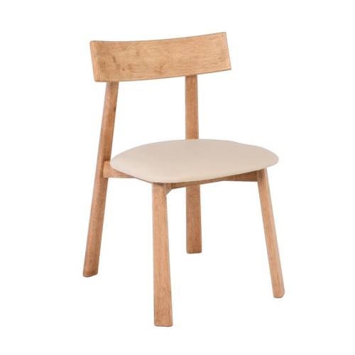 CORNEL Καρέκλα Τραπεζαρίας, Απόχρωση Φυσικό, Pu Εκρού Ε-00026270 Ε7687,2