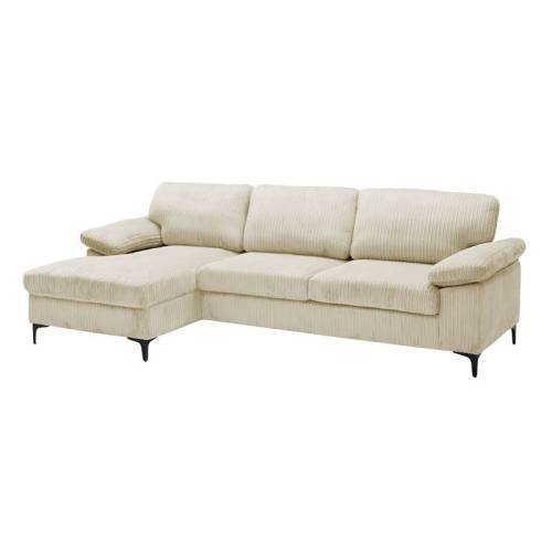 CYRIL Καναπές Δεξιά Γωνία, Ύφασμα Κοτλέ Μπεζ Ε-00026520 Ε9583,20