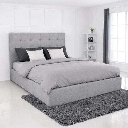 DOLCE Κρεβάτι Διπλό με Αποθηκευτικό Χώρο, για Στρώμα 160x200cm, Ύφασμα Γκρι Ε-00026575 Ε8076,2