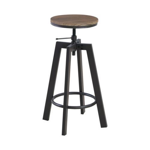 YORK Σκαμπό BAR, Μέταλλο Βαφή Σκούρο Καφέ, Καρυδί, Ρύθμιση Ύψους, Περιστρεφόμενο Ε-00019770 ΕΜ9793,1