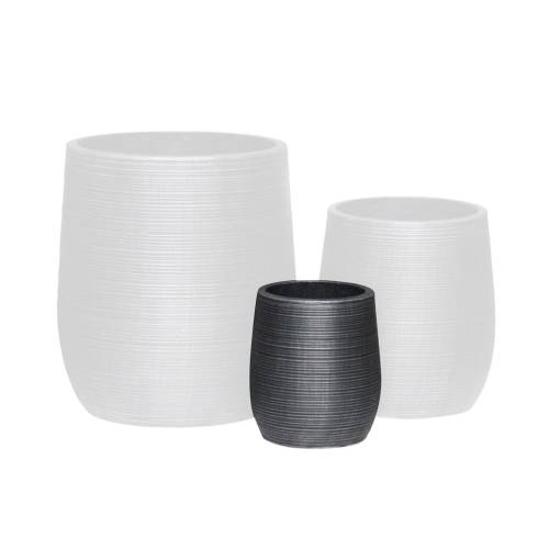 FLOWER POT-16 Φ23x26cm, Cement Απόχρωση Anthracite Ε-00025144 Ε6316,Α