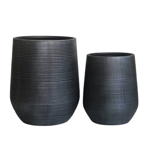 FLOWER POT-17 Set 2 τεμαχίων, Cement Απόχρωση Anthracite Ε-00025167 Ε6317,S