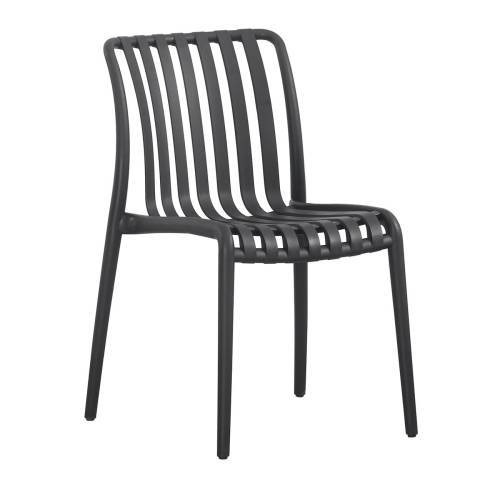MODA-H Καρέκλα Στοιβαζόμενη, PP - UV Protection, Απόχρωση Μαύρο Ε-00025285 Ε3801,5Η