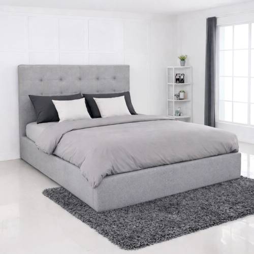 DOLCE Κρεβάτι Διπλό με Αποθηκευτικό Χώρο, για Στρώμα 160x200cm, Ύφασμα Γκρι Ε-00026575 Ε8076,2