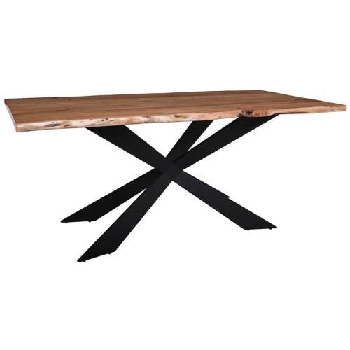 LIZARD-WT Τραπέζι Τραπεζαρίας Σαλονιού-Κουζίνας Μέταλλο Βαφή Μαύρο, Ξύλο Ακακία Φυσικό Ε-00026774 ΕΑ7119,WT