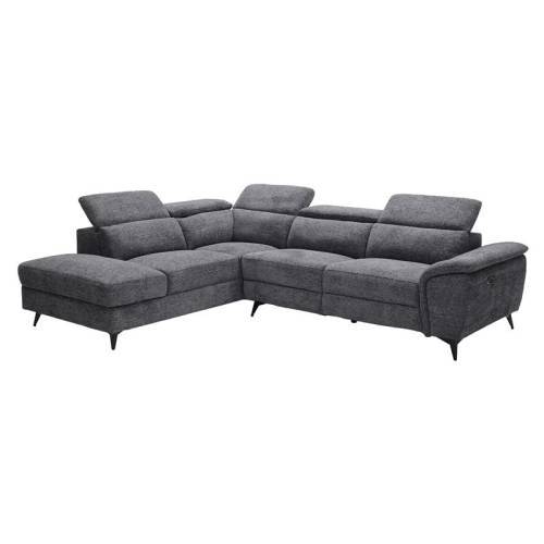 ROMEO Καναπές-Relax, Δεξιά Γωνία,Ύφασμα Γκρι, Αποθ.χώρος, Μία θέση με ηλεκτρική ανάκληση Ε-00026523 Ε9584,10