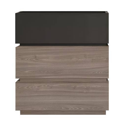 VANITY Κομοδίνο 3 Συρτάρια Αποχρώσεων Sonoma Oak & Grey, με Αποσπώμενα χρωματικά Μέρη Ε-00025616 Ε7352,1