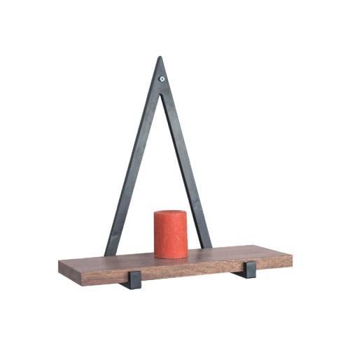 WALL Ράφι Τοίχου Μέταλλο Βαφή Μαύρο, Ξύλο Ακακία Φυσικό Ε-00019541 ΕΑ7029