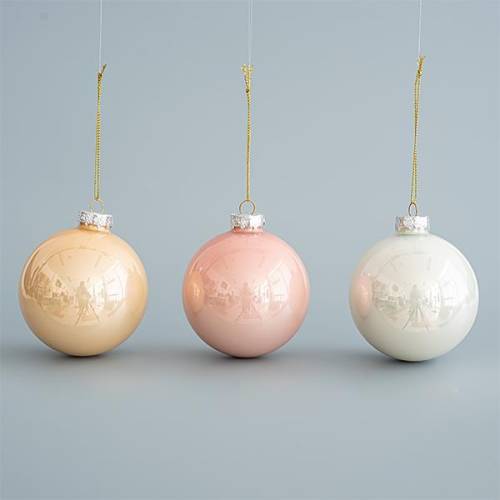 ΓΥΑΛΙΝΗ ΜΠΑΛΑ, 3 ΧΡΩΜΑΤΑ, ΣΕΤ 4 ΤΜΧ, 10CM