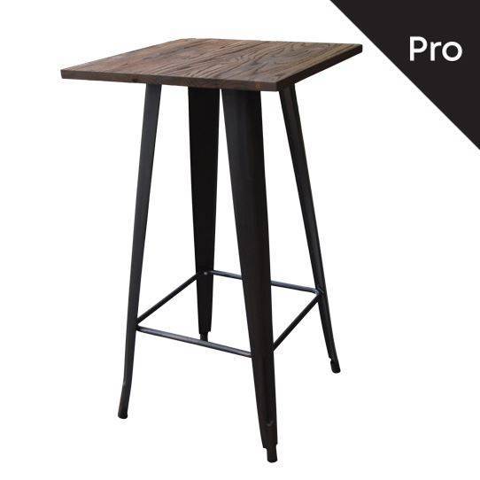 RELIX Wood Τραπέζι Bar-Pro, Μέταλλο Βαφή Antique Black, Απόχρωση Ξύλου Dark Oak Ε-00015505 Ε5197,10