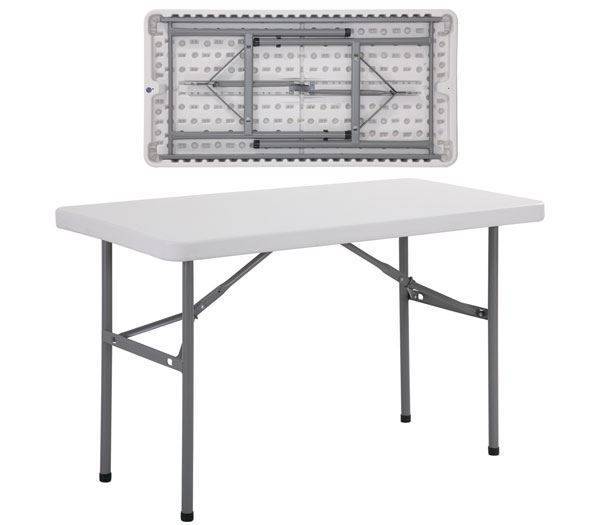 BLOW Τραπέζι Συνεδρίου - Catering Πτυσσόμενο, Μέταλλο Βαφή Γκρι, HDPE Άσπρο Ε-00011446 ΕΟ172