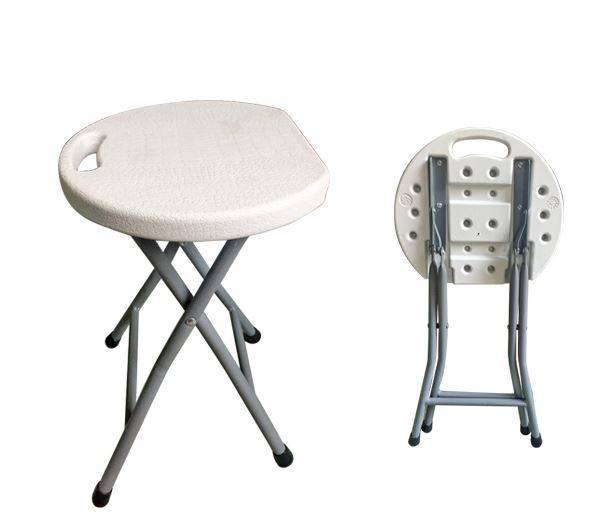 BLOW Σκαμπό Βοηθητικό - Πτυσσόμενο, Μέταλλο Βαφή Γκρι, HDPE Άσπρο Ε-00017548 ΕΟ189