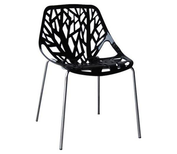 LINEA Καρέκλα Tραπεζαρίας Κουζίνας, Μέταλλο Χρώμιο  Πολυπροπυλένιο Μαύρο Ε-00020349 ΕΜ120,2W