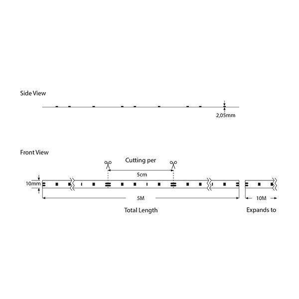ΤΑΙΝΙΑ LED 5M 10W 12V RGB IP20 PRO