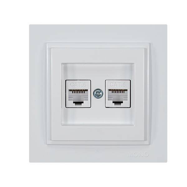 ΠΡΙΖΑ DATA CAT 6 RJ 45 ΔΙΠΛΗ ΛΕΥΚΗ