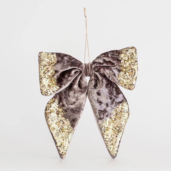 ΒΕΛΟΥΔΙΝΟΣ ΦΙΟΓΚΟΣ, ΓΚΡΙ, ΜΕ GLITTER, 20X20CM