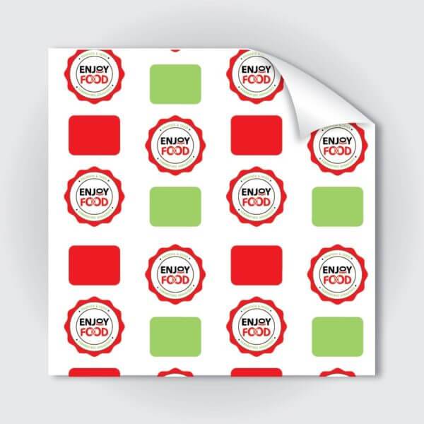 Φύλλο βέζεταλ λευκό σχέδιο Enjoy Food (ΔΙΑΦΟΡΕΣ ΔΙΑΣΤΑΣΕΙΣ)