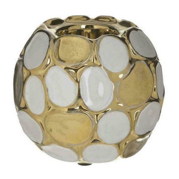 ΚΗΡΟΠΗΓΙΟ ΚΕΡΑΜΙΚΟ ΛΕΥΚΟ/ΧΡΥΣΟ Φ10Χ9 INART