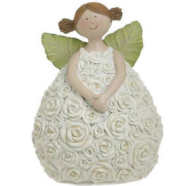 Χριστουγεννιάτικη Φιγούρα Αγγελάκι Λευκή 17x13x10εκ