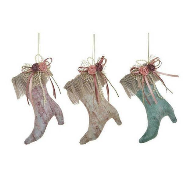 S/6 ΣΤΟΛΙΔΙ XMAS ΜΠΟΤΑ ΥΦΑΣΜΑΤΙΝΟ 3 ΧΡΩΜΑΤΑ 14x8εκ INART