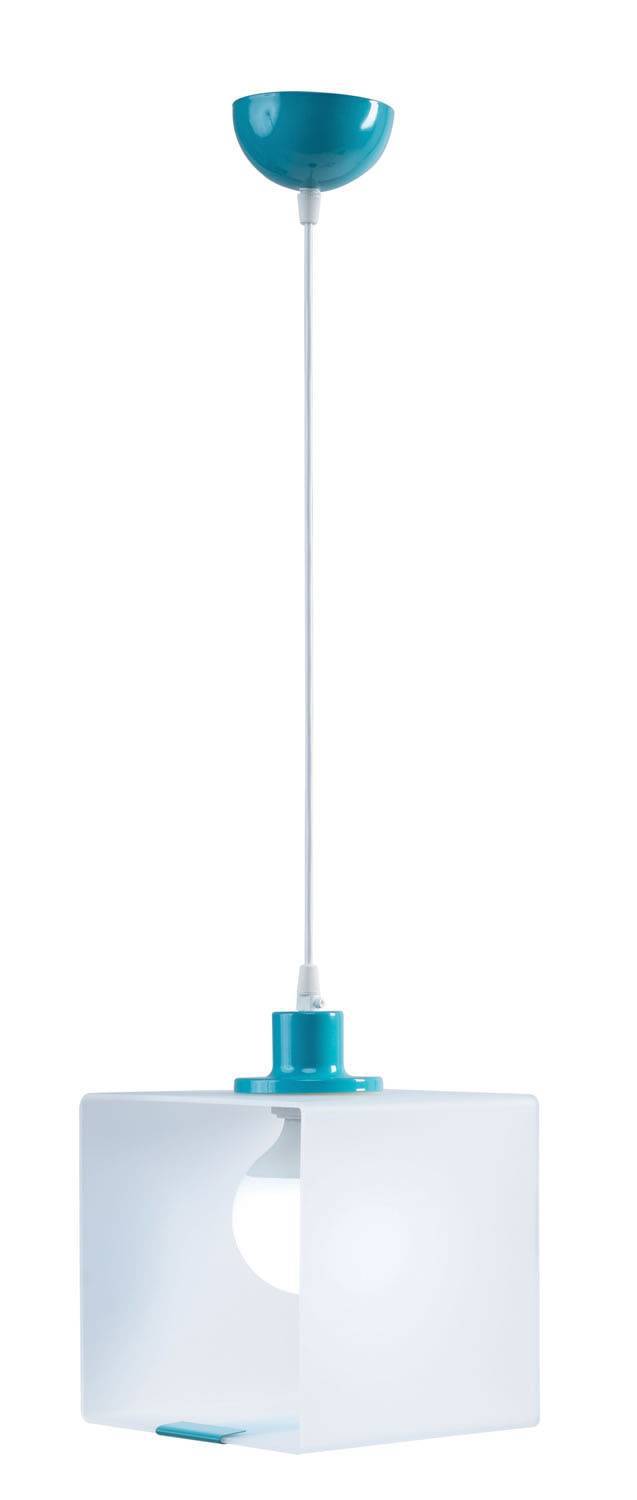 Φωτιστικό μονόφωτο παιδικό plexiglass/μέταλλο λευκό/πετρόλ Ε27 Φ20