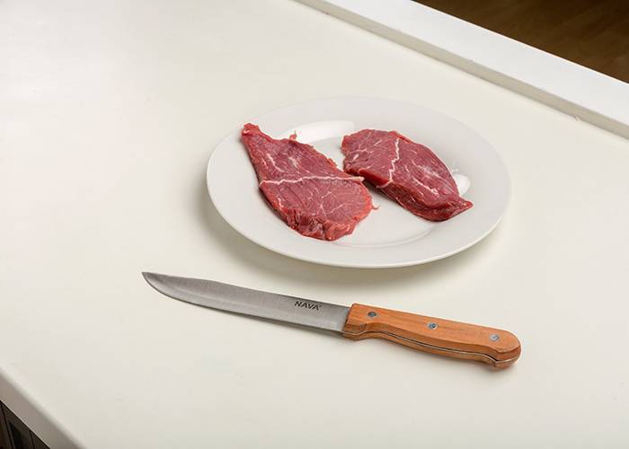 Aνοξείδωτο ατσάλινο μαχαίρι Butcher Terrestrial με ξύλινη λαβή 30cm