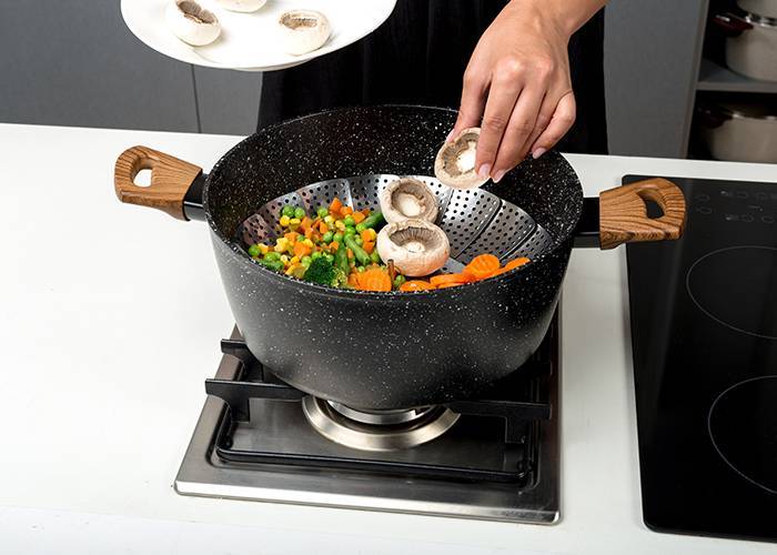 Ανοξείδωτο πτυσσόμενο καλάθι Acer για μαγείρεμα στον ατμό 28cm