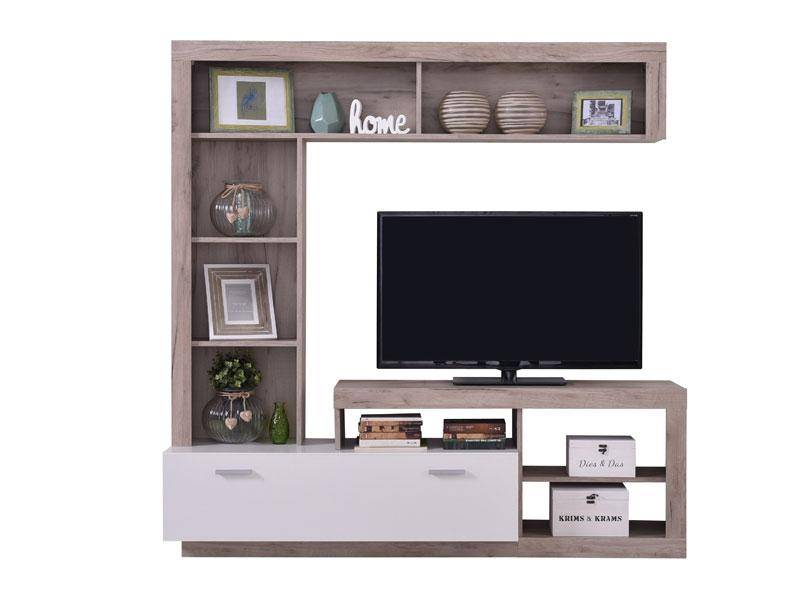 ΚΕΝΤΡΟ ΨΥΧΑΓΩΓΙΑΣ-ΣΥΝΘΕΣΗ GLEN GREY OAK/ΛΕΥΚΟ 170,5*41*170,5