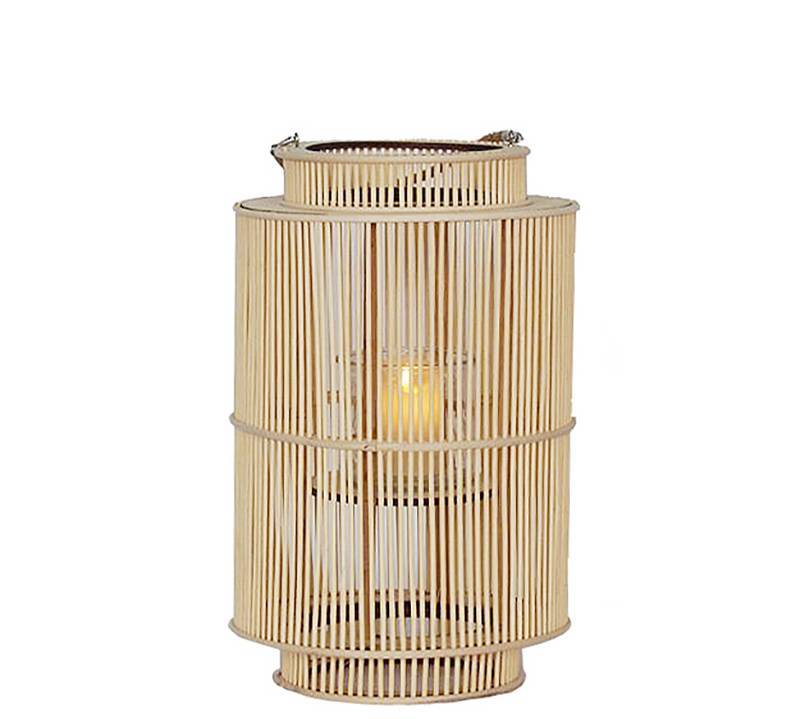 Φανάρι Rattan με δερμάτινη λαβή,26x40cm YT101