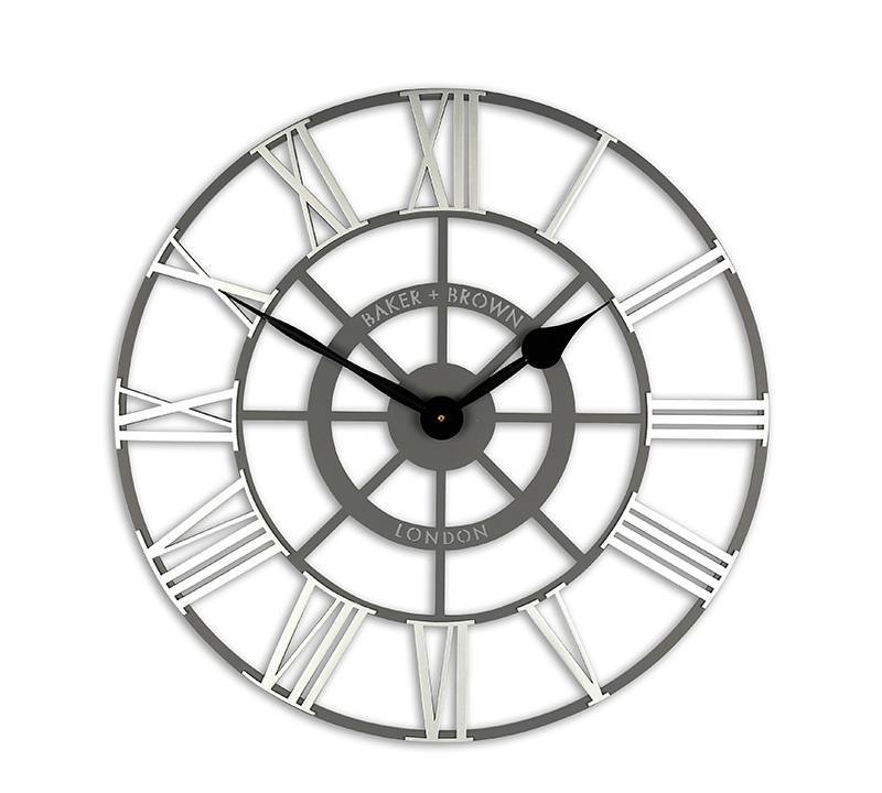 Ρολόι τοίχου Evening Star, γκρι/λευκό,60cm CL352