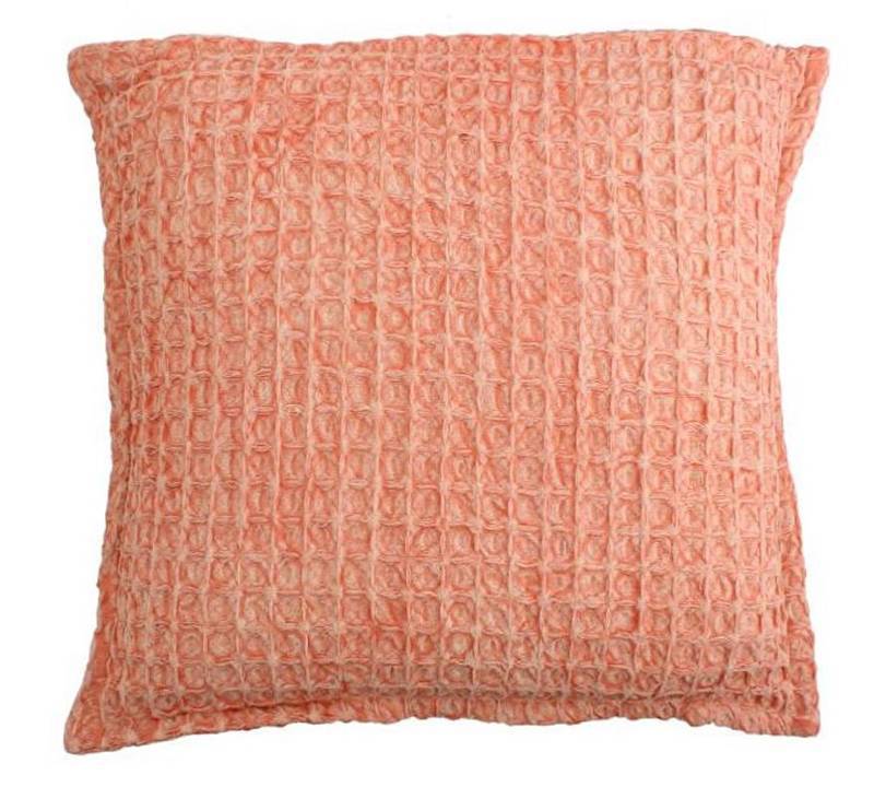 Μαξιλάρι cotton πικέ, σε κοραλί χρ., 45x45cm XET-0705
