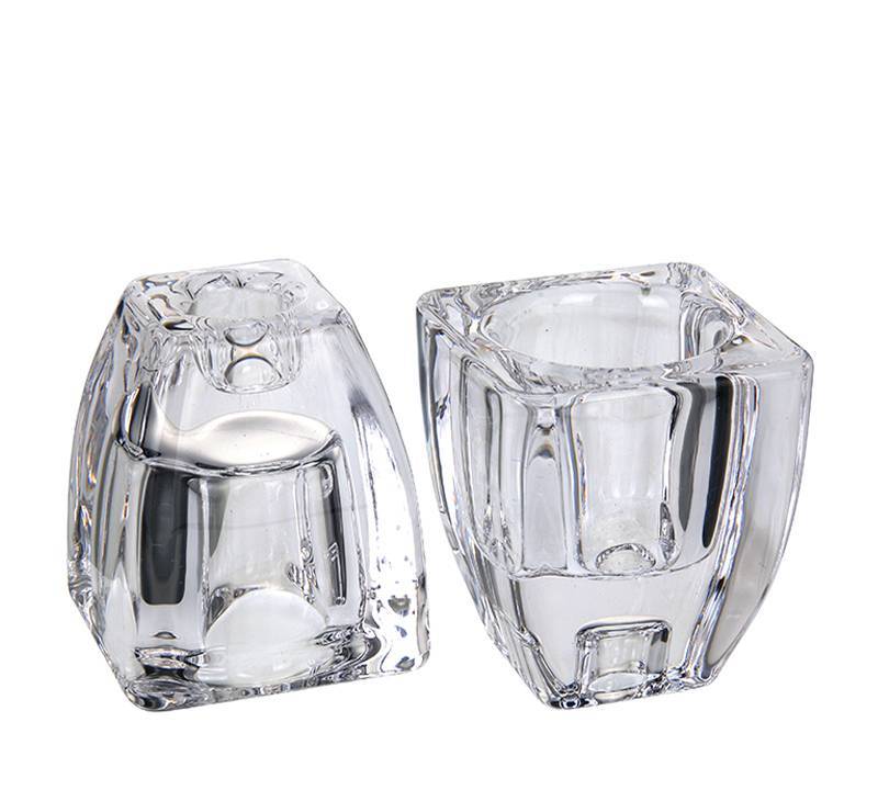 Γυάλινη κωνική βάση κεριού, 6.5x7cm CA246