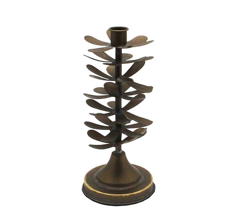 Μεταλλικό κηροπήγιο Pine, καφέ, 25.5cm HT545