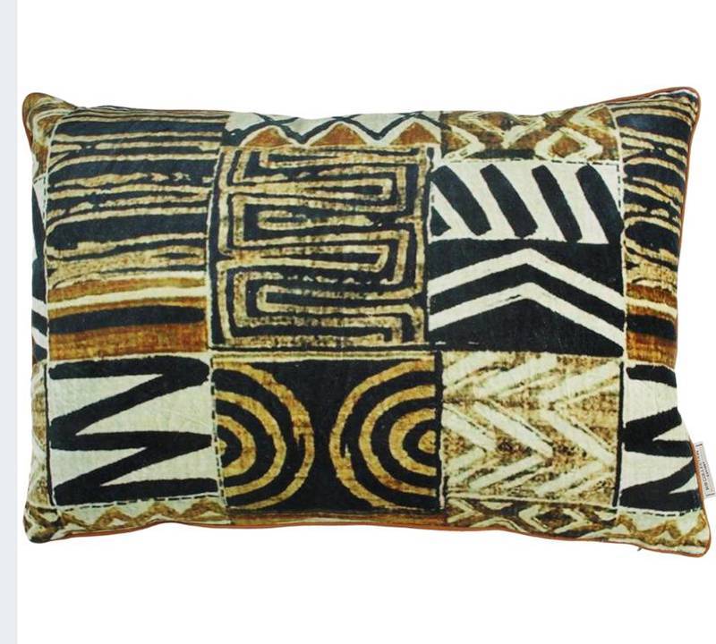 Μαξιλάρι tribal, λαδί/καφέ, 40x60cm XET-7005