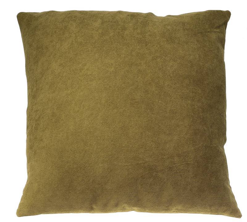 Μαξιλάρι βελουτέ ριγέ 45x45cm, λαδί χρ. HE309