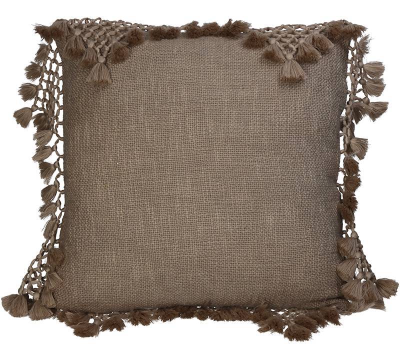 Μαξιλάρι μακραμέ εκρού, 45x45cm KAL-0538