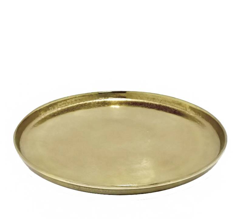 Δίσκος από χυτό αλουμίνιο με χείλος χρυσό χρ.,40cm IN219