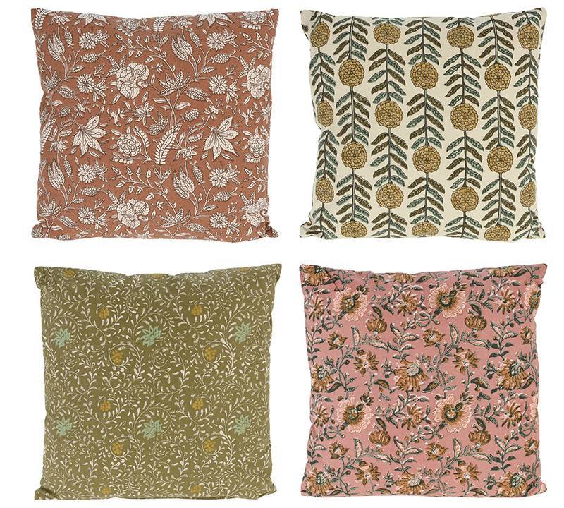 Μαξιλάρι καπιτονέ σχ.φλοραλ ροζ σε 4σχ. 45cm HE443