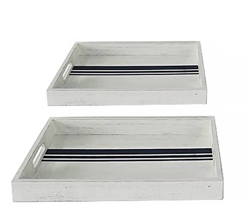 Σ/2 ξύλινοι παραλ/μοι δίσκοι εκρου/μπλε 40/47cm ID220