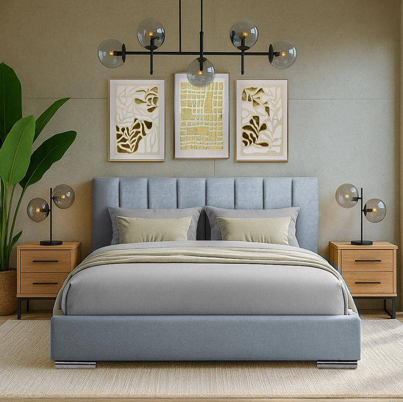 ΔΙΠΛΟ ΚΡΕΒΑΤΙ Fylliana Udine ΣΙΕΛ ΧΡΩΜΑ 167x214x115εκ (160x200)