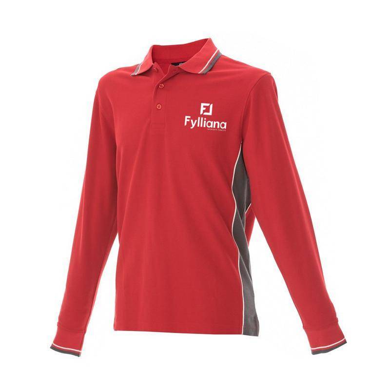 ΜΠΛΟΥΖΑ POLO UNISEX Fylliana ΚΟΚΚΙΝΟ-ΓΚΡΙ ΧΡΩΜΑ